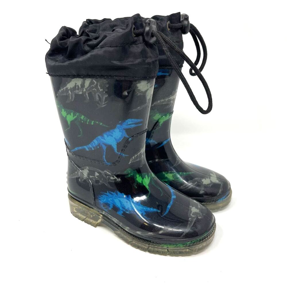 Jelly Beans Dinosaur‎ Rain Boots Black Youth Size 7
